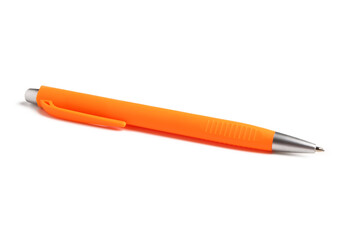 Orange pen on white background