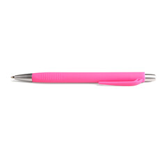 Pink pen on white background