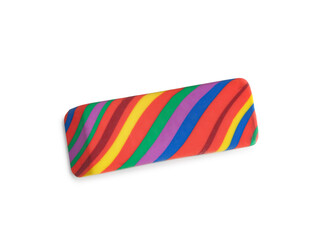 Colorful eraser on white background