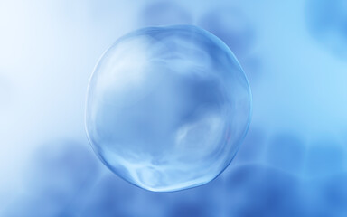 Blue soft liquid bubble background, 3d rendering.