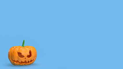 The jack o lantern pumpkin Boarder line  for halloween content 3d rendering