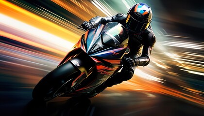 Abstract expression of motorcycle speed