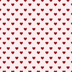 Red Heart with Pink Valentine's Day Love Background Allover Seamless Pattern Design Artwork 