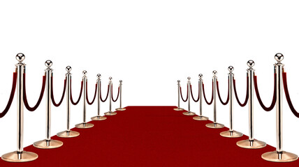 Red carpet with rope barriers 