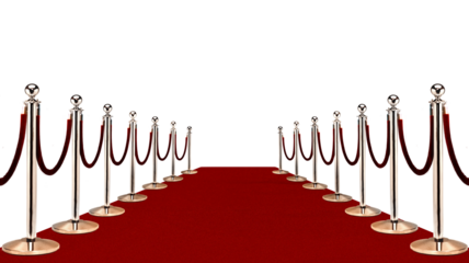 Red carpet with rope barriers 