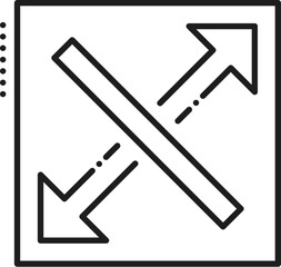 Reduce expand, resize and scale vector line icon. Zoom and change, increase symbol. Scaling decrease, arrows changing size, smaller and maximize