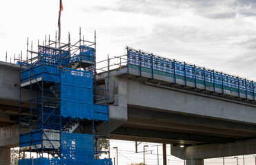 Rail bridge Construction site in Victoria Australia