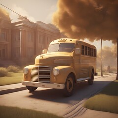 On the Journey to Learning: School Bus Scene