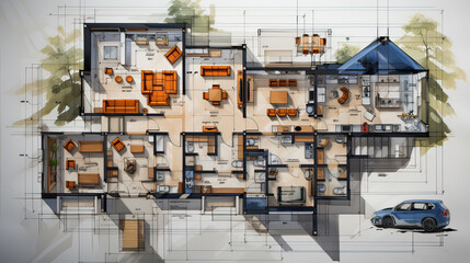 flat plan for house design from Architect