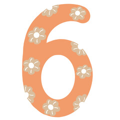 Zero, one, two, three, four, five, six, seven, eight, nine, written in hand-drawn, fresh floral patterns inside.
