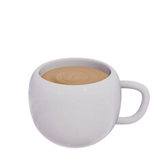  3d realistic coffee shop illustration isolated on transparent background