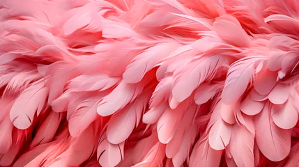 Gardinen Beautiful flamingo bird feathers background © Classic