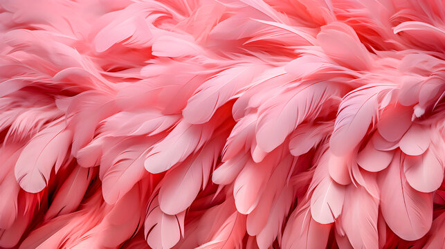 Beautiful flamingo bird feathers background - Powered by Adobe