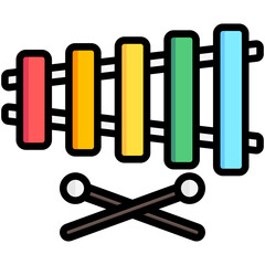 Xylophone icon often used in design, websites, or applications, banner, flyer to convey specific concepts related to music and multimedia