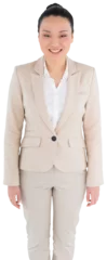 Photo sur Plexiglas Lieux asiatiques Digital png photo of happy asian businesswoman on transparent background
