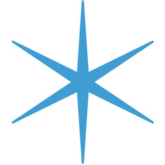 Digital png illustration of blue star on transparent background