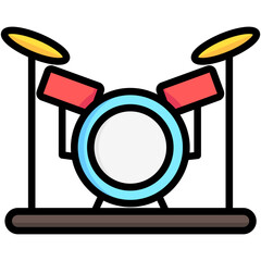 Drum Set icon often used in design, websites, or applications, banner, flyer to convey specific concepts related to music and multimedia