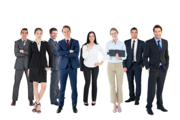 Digital png photo of diverse business people on transparent background