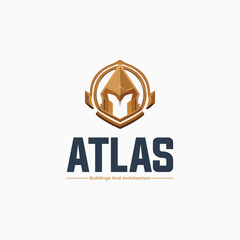 Atlas Buildings and Architecture real state logo design template