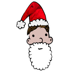 Digital png illustration of male santa claus on transparent background