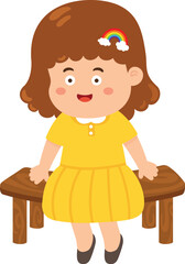 kid girl sit on a chair