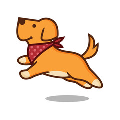 Illustration of a cute dog with a red scarf