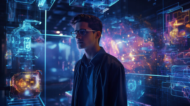 AI Evolution: Digital Maestro Harnessing Cloud Technology in a Next-Gen Cyber Data Hub. Pioneering Intelligent Systems, Cloud Connectivity, and Digital Integration.