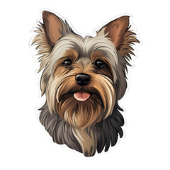 Fototapeta premium Yorkshire Terrier Cute Sticker | Headshot