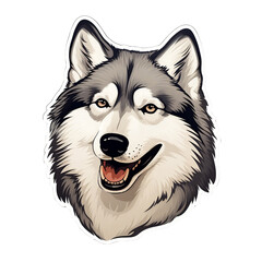 Fototapeta premium Alaskan Malamute Cute Sticker | Headshot