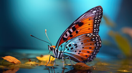 Fototapeta na wymiar close-up beautiful butterfly in the nature