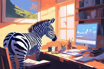 a zebra searching the internet