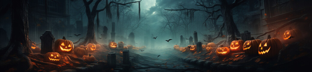 Wide image. Halloween.