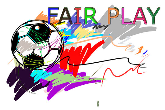  fair play sport art balls action and brush strokes style