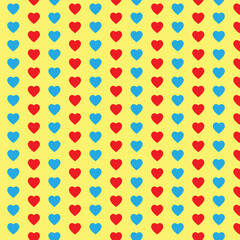 abstract red and blue heart pattern vector.