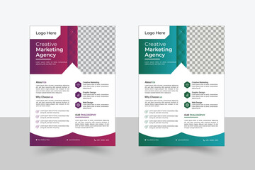 Corporate creative colorful business flyer template design set, modern business flyer template, abstract business flyer and creative design, editable vector template design, Multipurpose Flyer Layout 