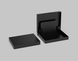 Cardboard gift card holder box for branding presentation and mock up template,  3d illustration.