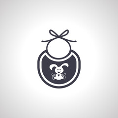 baby apron icon. Baby bib icon. Child clothes for eating icon