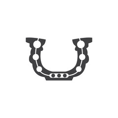 Horseshoe Logo Simple Vector Design Vintage Retro Western Illustrator Template