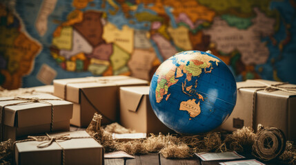 World Post Day background, copy space.