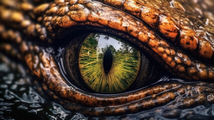 Naklejka premium Alligator eye super macro