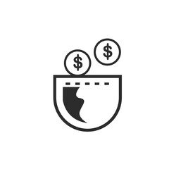 saving money in pocket icon vector element design template