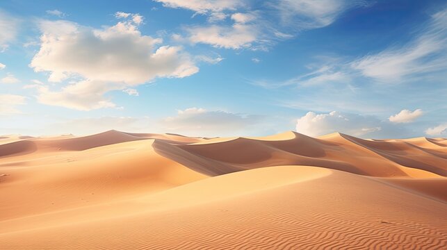fantastic dunes in the desert at sunny day with clouds © HandmadePictures
