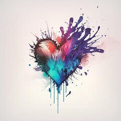 Bright Valentine's Day heart graffiti illustration