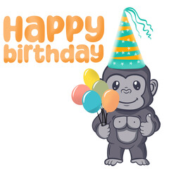 Birthday icon gorilla