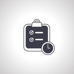 Obraz premium time management icon. clipboard with clock icon