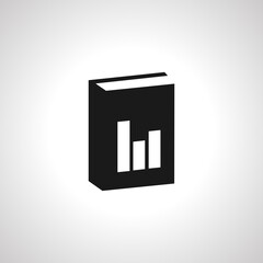 annual report icon. book with bar chart icon
