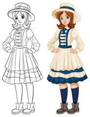 Beautiful Woman in Classic Victoria Outfit