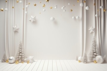 White room with white and gold decorations