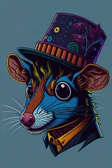 A detailed illustration of a Rat for a t-shirt design, wallpaper, and fashion