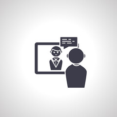 video call icon, online meeting. online interview icon